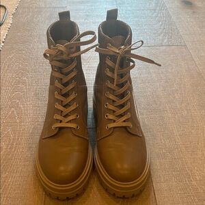 Brown Lace-Up Ankle Boots